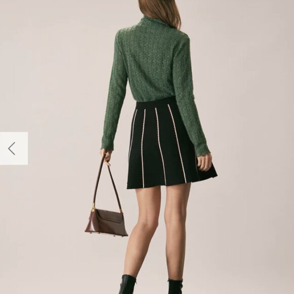 RIHOAS The Black High Waisted Contrast Mini Skirt 3 - Picture 5 of 7